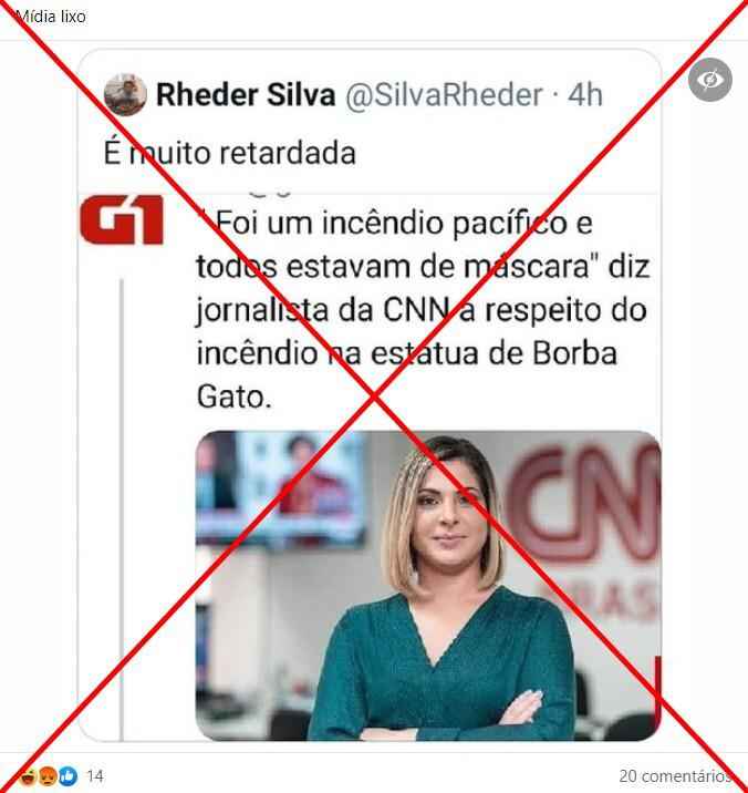 Afirmação sobre 'incêndio pacífico' foi publicada por perfil de paródia