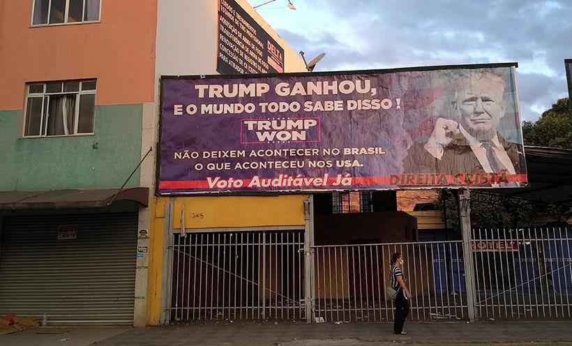 Donald Trump é garoto-propaganda em campanha pelo voto impresso - Tim Filho/Esp. EM