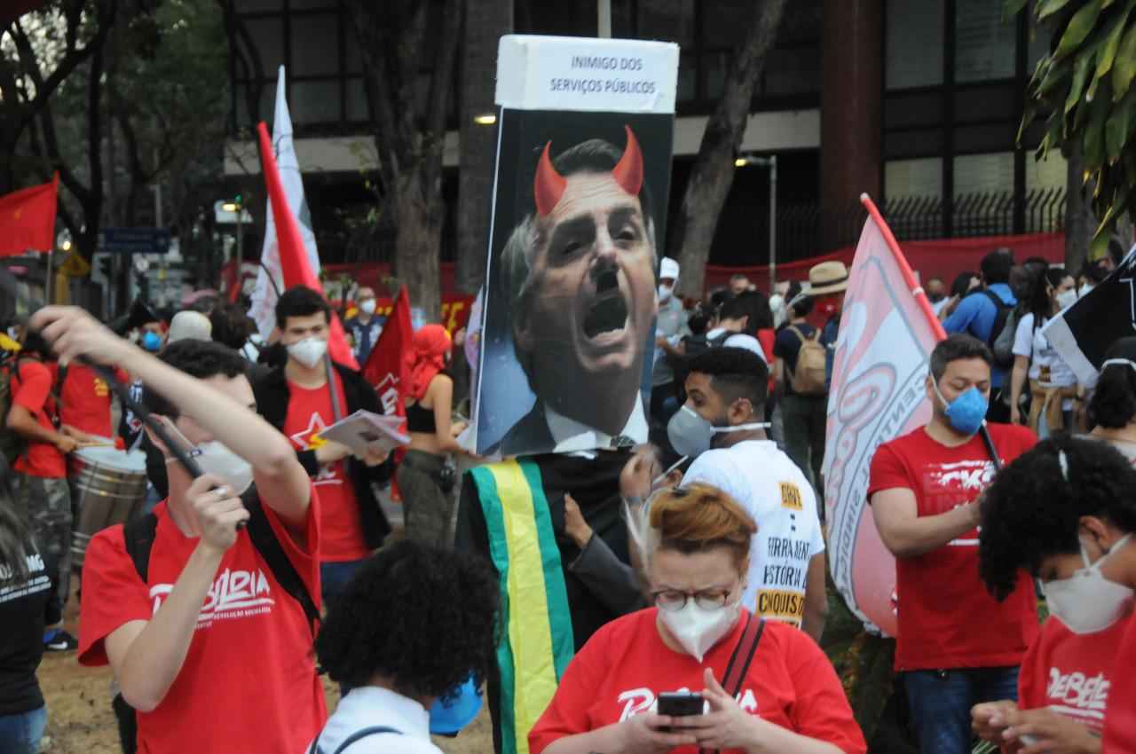 Em greve, servidores públicos protestam contra reforma administrativa em BH - Juarez Rodrigues/EM/D.A.Press