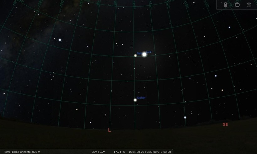 Conjunção entre Lua, Saturno e Júpiter; saiba o que é interessante observar - UFMG/Divulgação