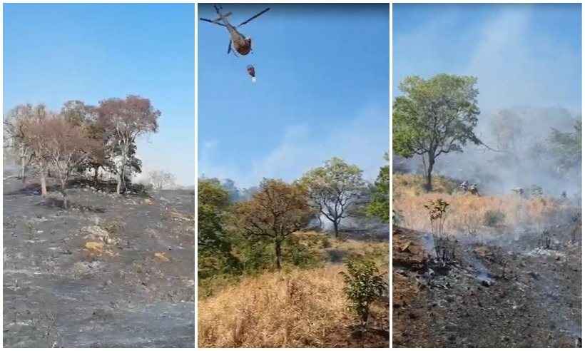 Fogo arde na reserva florestal de Serra Negra pelo 15º dia consecutivo - Corpo de Bombeiros de Minas Gerais/Divulgação