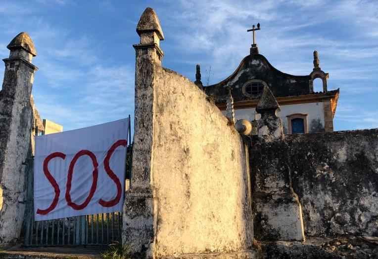 Ação popular pede socorro para recuperar Igreja do Rosário, em Caeté - Reprodução Redes Sociais