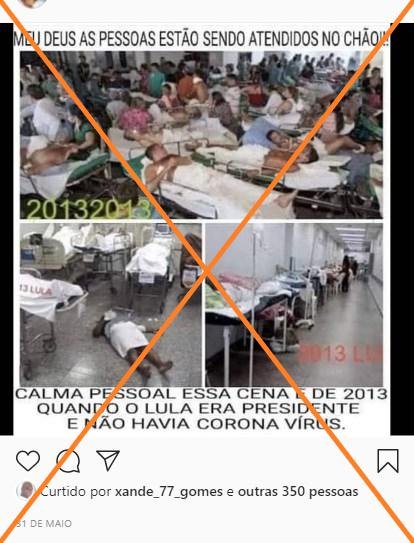 É enganoso que as fotos de pessoas 'atendidas no chão' sejam de  2013