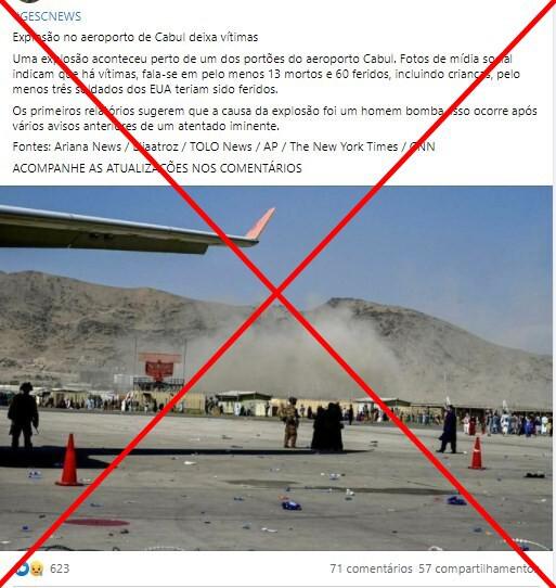 Foto em Cabul não mostra explosão em 26 de agosto, foi tirada dias antes - Reprodução/Redes sociais