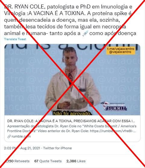 Médico dos EUA dissemina informações falsas sobre as vacinas de mRNA contra a covid-19