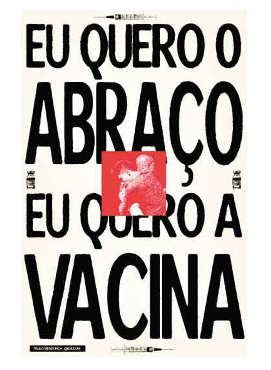 Gesto de acalento, o abraço inspira designer em campanha pró-vacinação