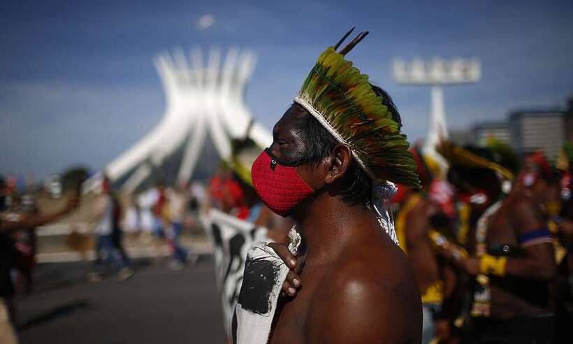 Em Brasília, indígenas voltam a protestar contra o Marco Temporal -  Adriano Machado / Greenpeace/ Divulgação