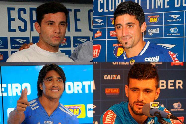 Com transfer ban, Cruzeiro 'esquece' mercado sul-americano após 7 anos - Montagem com fotos de Arquivo/EM