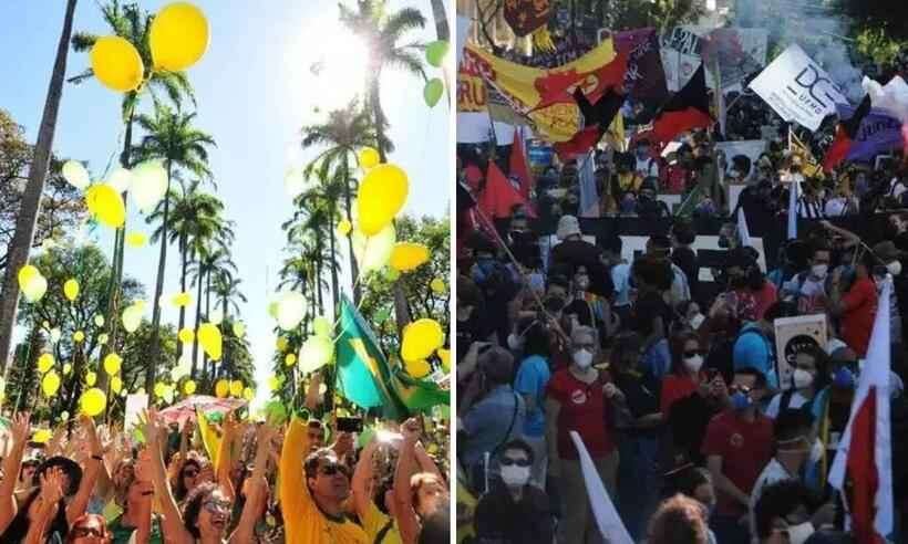 BH: PM vai 'monitorar' atos pró e contra Bolsonaro marcados no mesmo local - Túlio Santos/EM/D.A Press