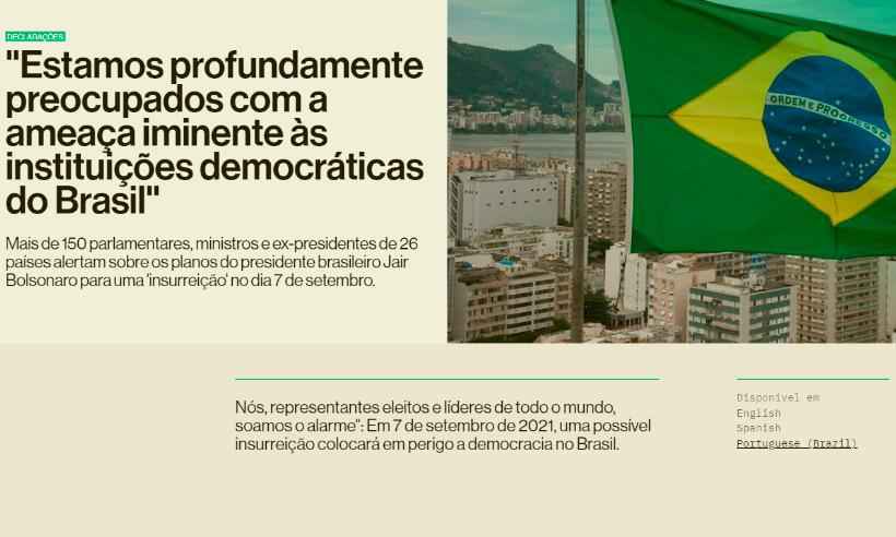 Carta assinada por 26 países alerta para 'insurreição' no Brasil - Redes Sociais/Reprodução