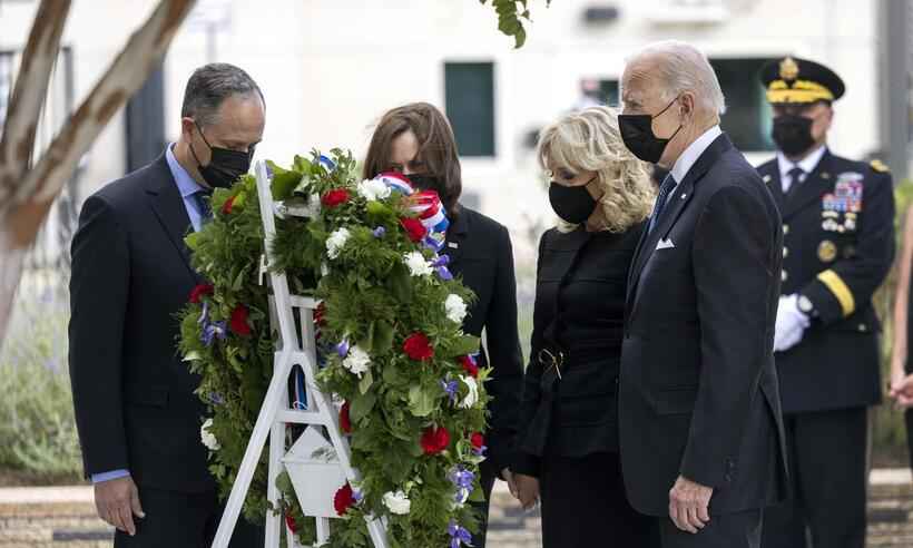 Biden participa de cerimônias pelo 11 de setembro e elogia discurso de Bush - Kevin Dietsch / GETTY IMAGES NORTH AMERICA / Getty Images via AFP