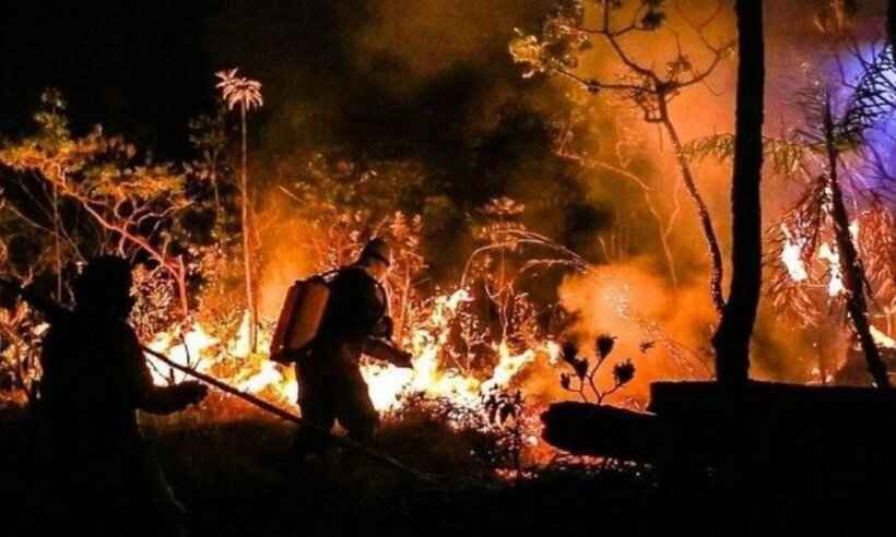 Incêndio que ilhou turistas já percorre 20 km na região dos Veadeiros -  Rogerio Verçoza/TV Brasil