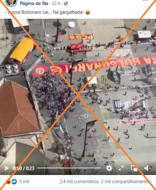 Vídeo de ato contra Bolsonaro compartilhado como se fosse de 12 de setembro é, na verdade, do dia 7