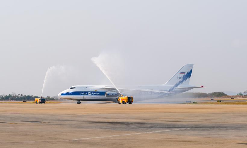 Segunda maior aeronave do planeta pousa no Aeroporto de Confins - Anglo American/Divulgação