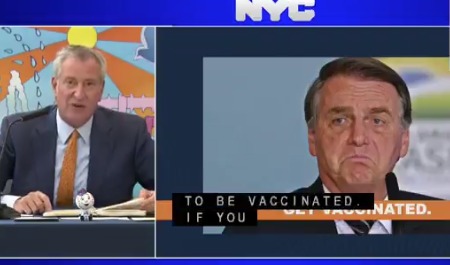 Prefeito de Nova York sobre Bolsonaro: 'Não quer ser vacinado, nem venha' - Redes Sociais