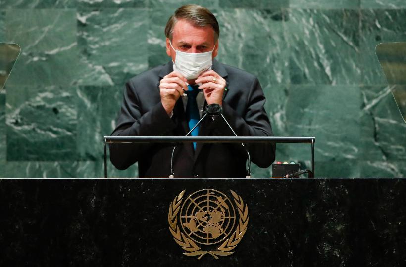 Bolsonaro na ONU: 'Apoiamos a autonomia do médico no tratamento precoce' - Eduardo Munoz/Pool/AFP