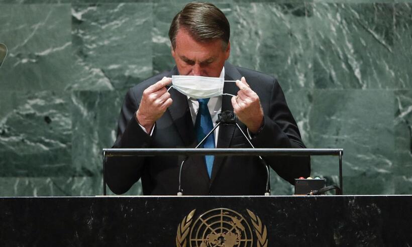 NY Times sobre Bolsonaro na ONU: 'Defendeu uso de drogas ineficazes' - EDUARDO MUNOZ / POOL / AFP