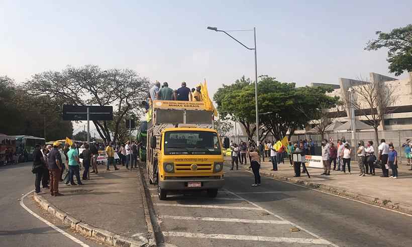 Rodoviários fazem manifestação para que Zema sancione projeto de lei - Neylor Alves/Divulgação