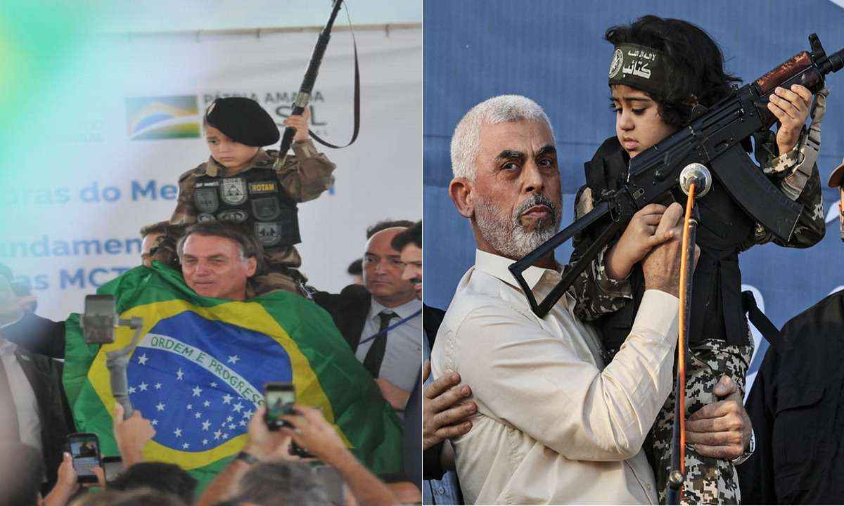 Alô, MP da Infância e da Juventude: Bolsonaro corrompe a criançada - Gladyston Rodrigues/EM/D.A Press/ Mahmud Hams/AFP