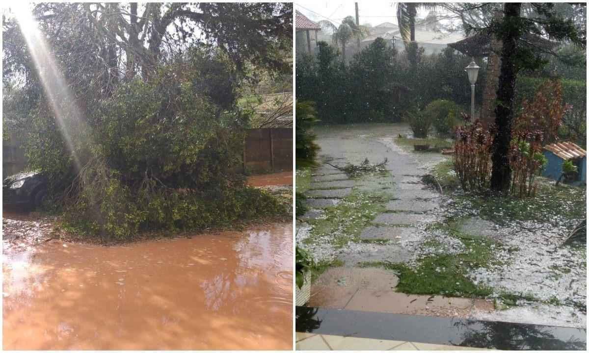 Tempestade de granizo pode atingir quase 60 cidades de Minas, alerta Inmet - Reprodução/WhatsApp