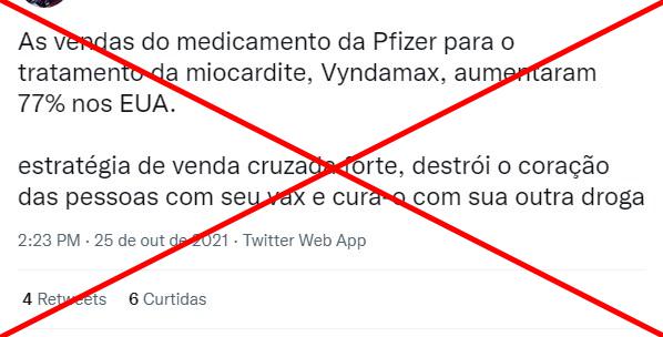 Vacina: lucros da Pfizer com 'tratamento para miocardite' não aumentaram  