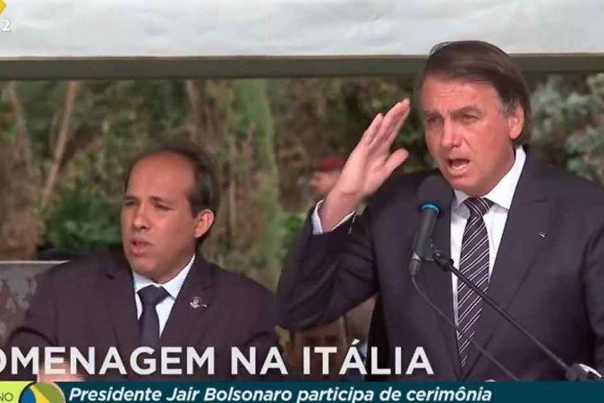 Bolsonaro, na Itália: 'Mais importante que a vida, é a nossa liberdade' - Reprodução / TV Brasil