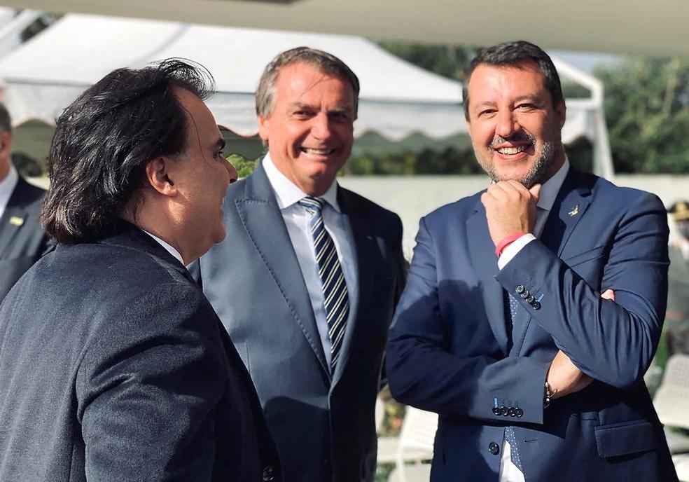 Bolsonaro deixa a Itália com líderes até da ultradireita criticando evento - Escritório de Matteo Salvini/Reprodução/AFP