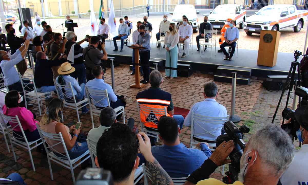 Zema anuncia a construção de heliponto em hospital da UFTM, em Uberaba - Renato Manfrim/Esp. EM