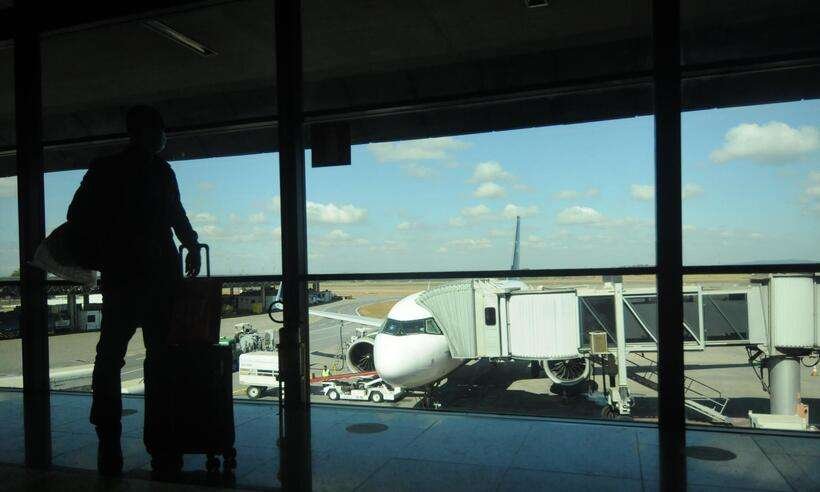 Mau tempo gera transtornos para passageiros do Aeroporto de Confins - Leandro Couri/EM/D.A Press