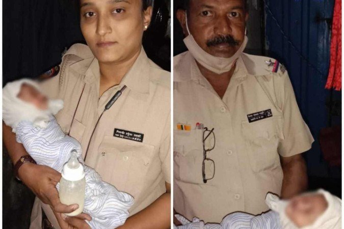 Bebê abandonado em bueiro é resgatado com ajuda de gatos - Mumbai Police/ Reprodução