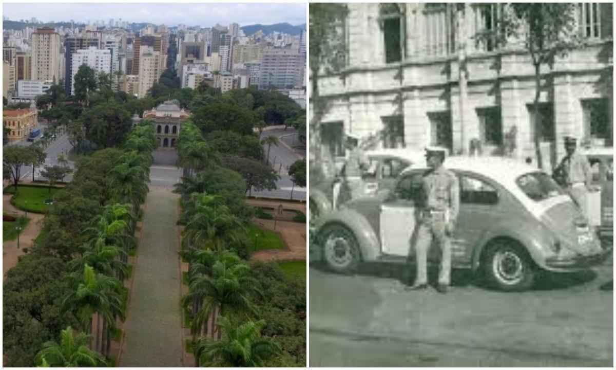 Praça da Liberdade será tomada por carros históricos da PM nesta terça - Alexandre Guzanshe/EM/D.A Press e PMMG/Divulgação