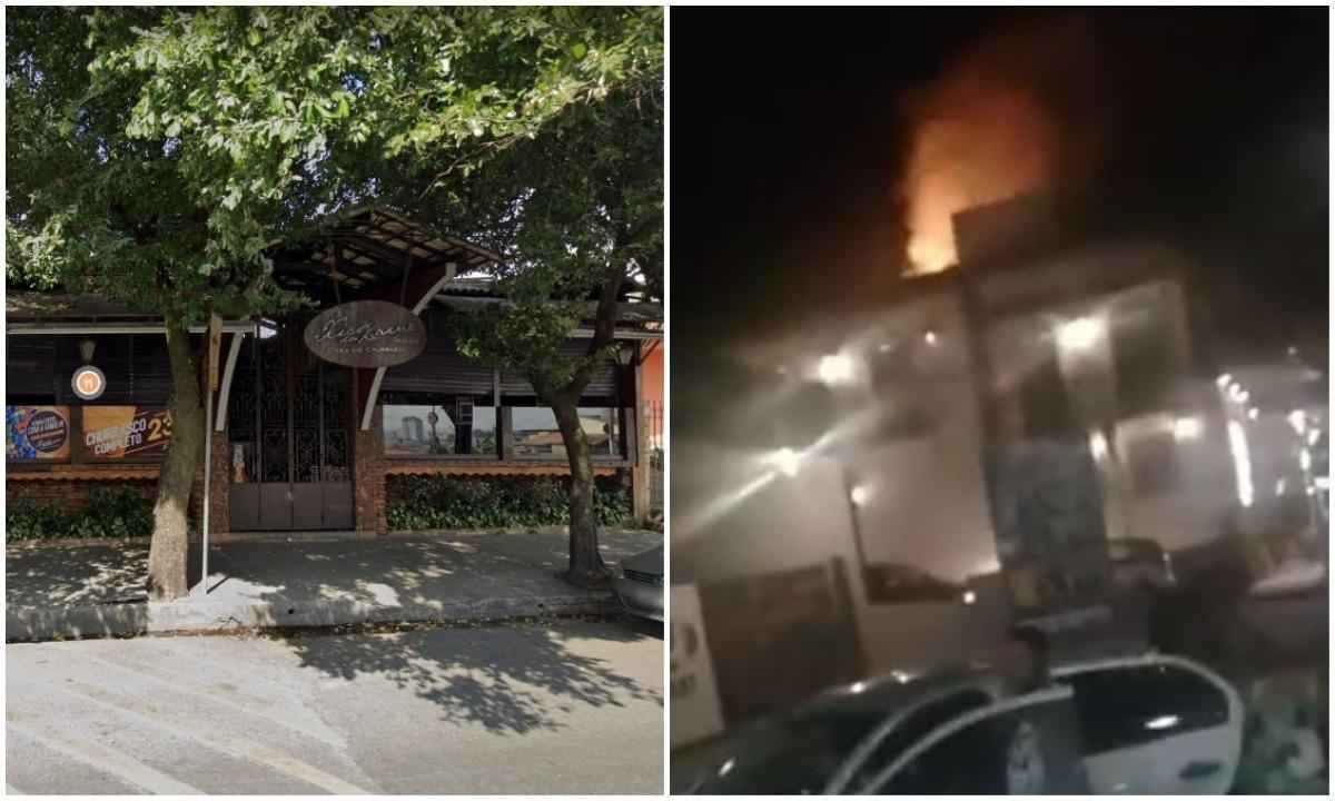 Incêndio atinge Xico da Carne, tradicional restaurante de BH; veja vídeo - Reprodução/Google Street View e Reprodução/Gui__Rezende/Twitter