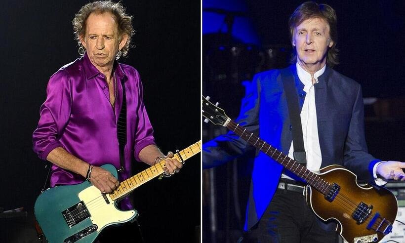 Guitarra de Keith Richards e baixo de Paul McCartney serão leiloados - Divulgação
