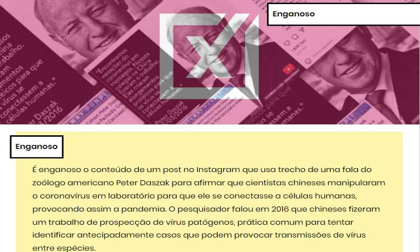 Frase de pesquisador de 2016 não indica que chineses provocaram pandemia - Reprodução/Comprova