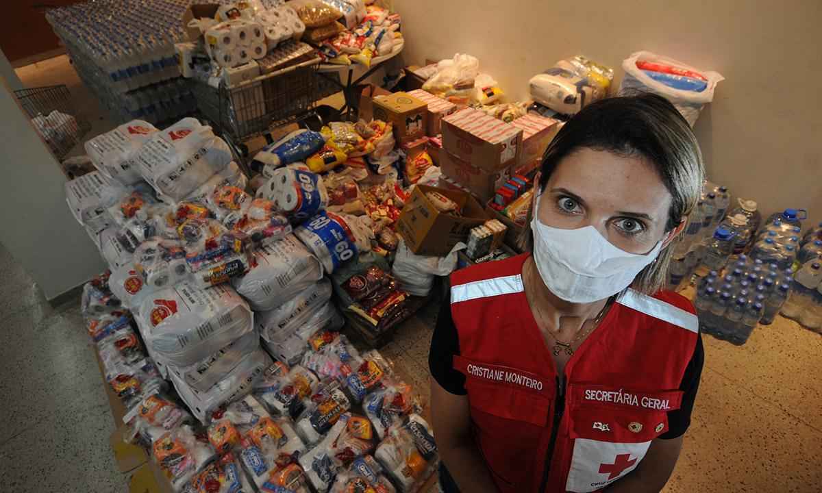 Cruz Vermelha de Minas faz apelo por doações para atingidos pela chuva - Leandro Couri/EM/D.A Press