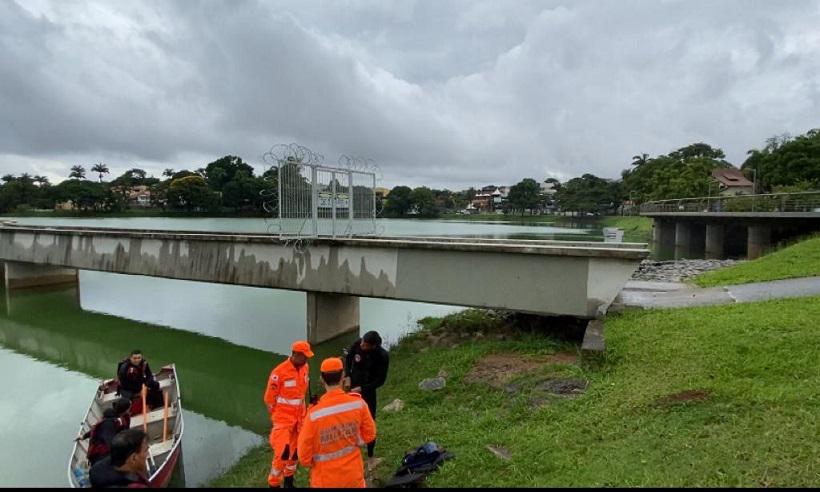 Bombeiros usaram sonar para tentar achar corpo de homem que pulou na Lagoa - CBMMG/Divulgação