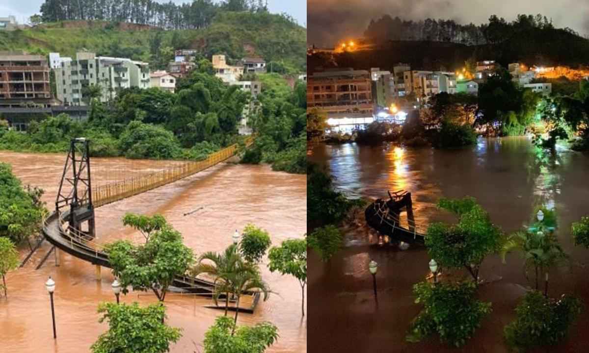 Ponte Pênsil desaba em Nova Era, e cidade interdita outras pontes - Renata Lage Divulgação