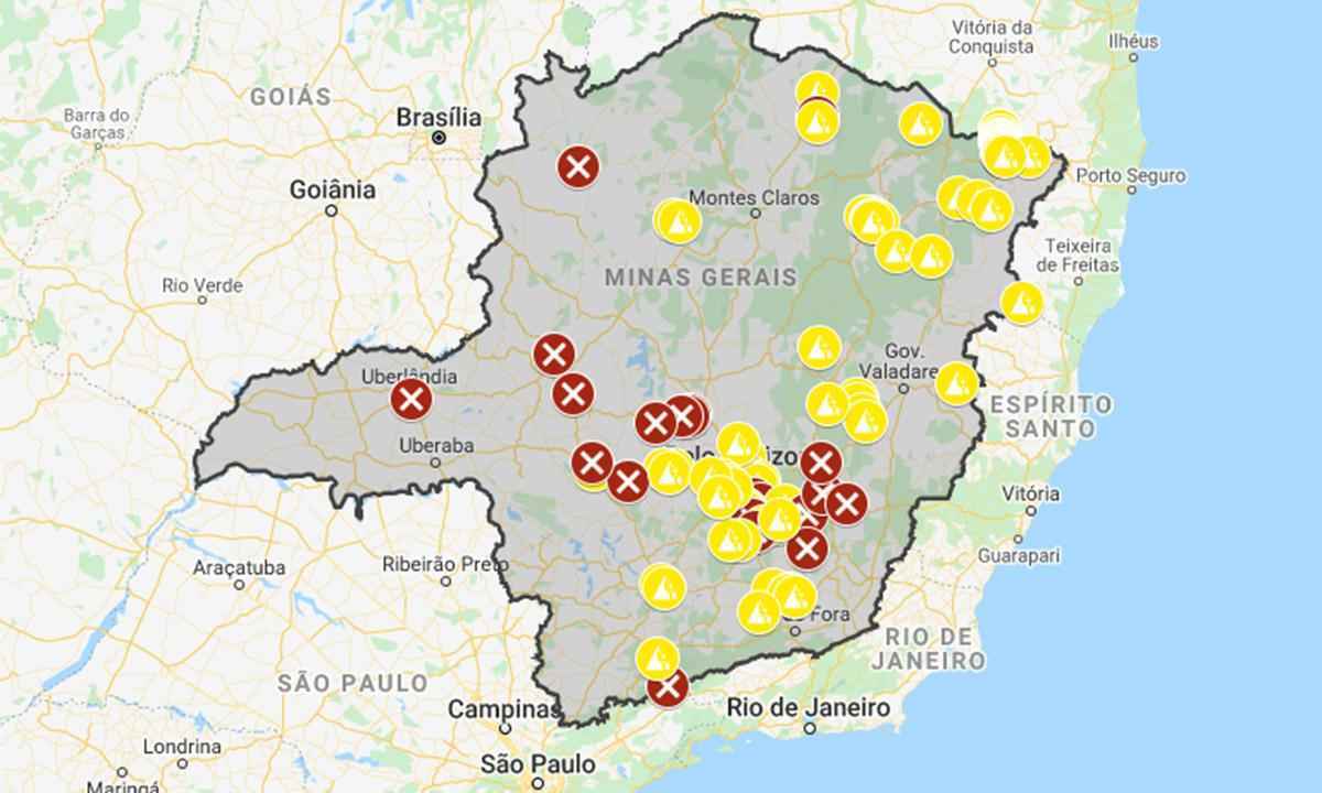 Veja onde estão os mais de 100 pontos de interdições em estradas mineiras - CPRv/Divulgação