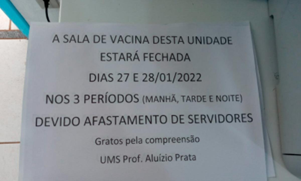 Surto da COVID em unidade de saúde causa suspensão de vacinação em Uberaba - WhatsApp/Divulgação