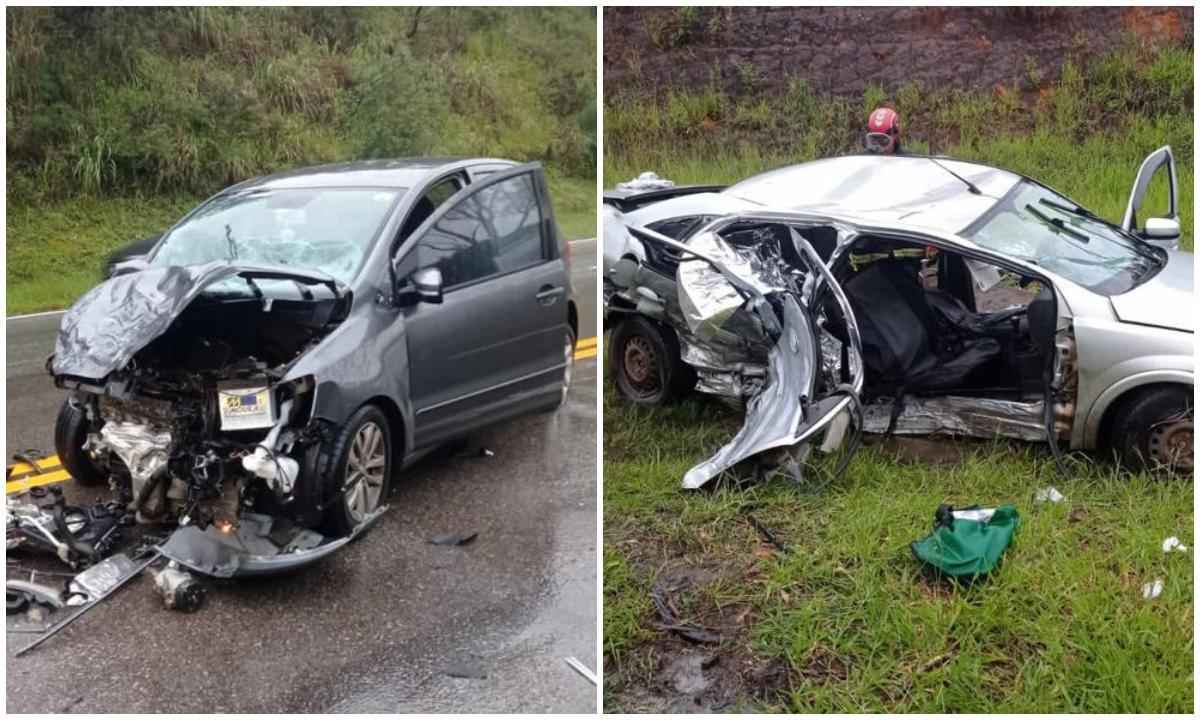 Colisão entre carros mata casal e deixa três feridos na BR-040, em Minas - Corpo de Bombeiros/Divulgação