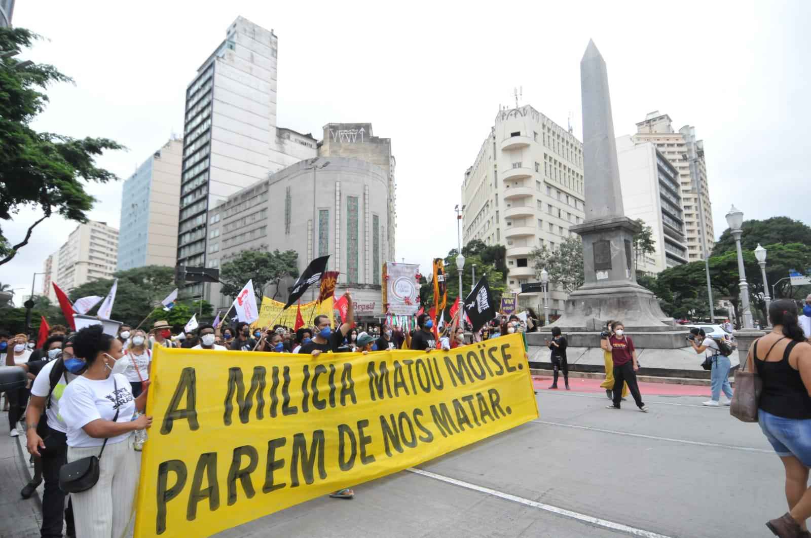 Protesto em BH pede justiça para assassinatos de Moïse e Durval no Rio - Gladyston Rodrigues/EM/DA Press