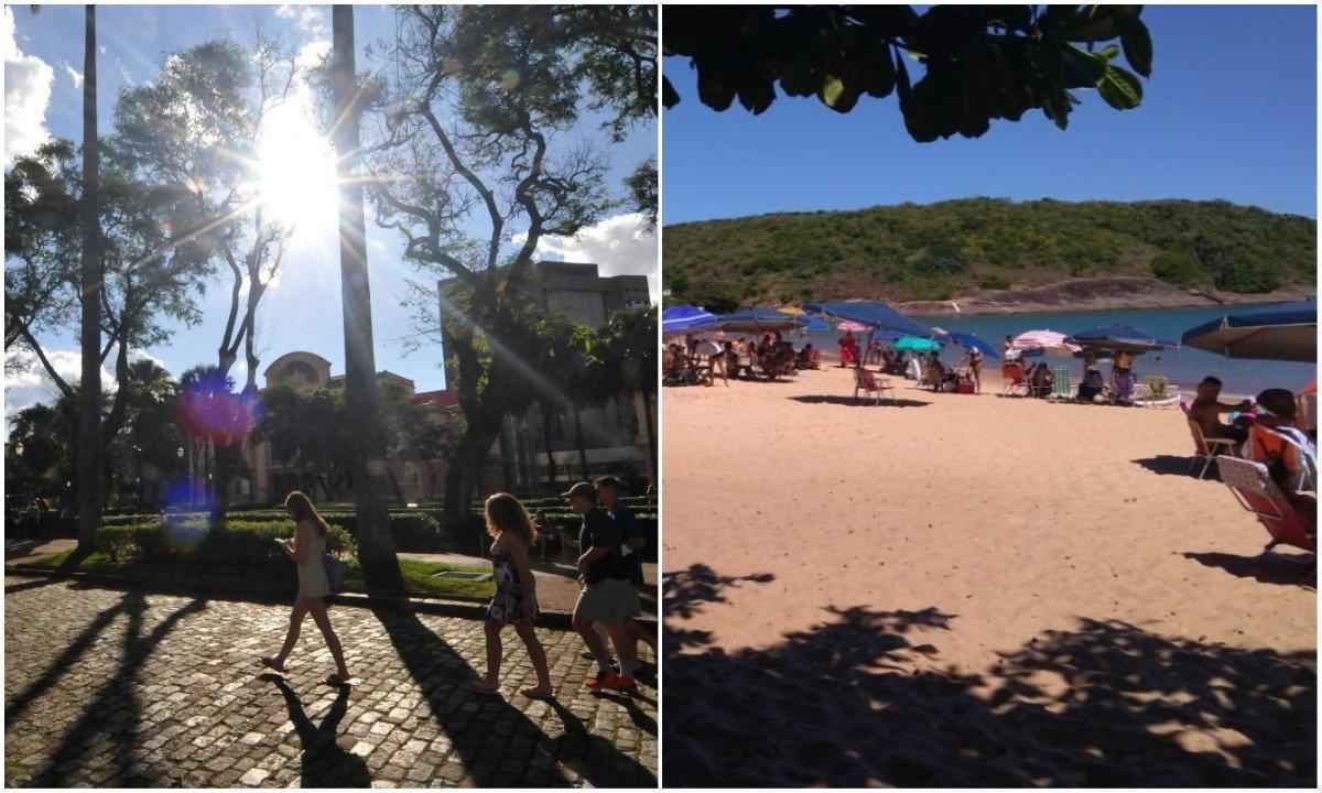 E o feriadão? Veja como fica o tempo em BH e nas praias neste carnaval - Tulio Santos/EM/D.A Press e Jose Renato/Divulgação