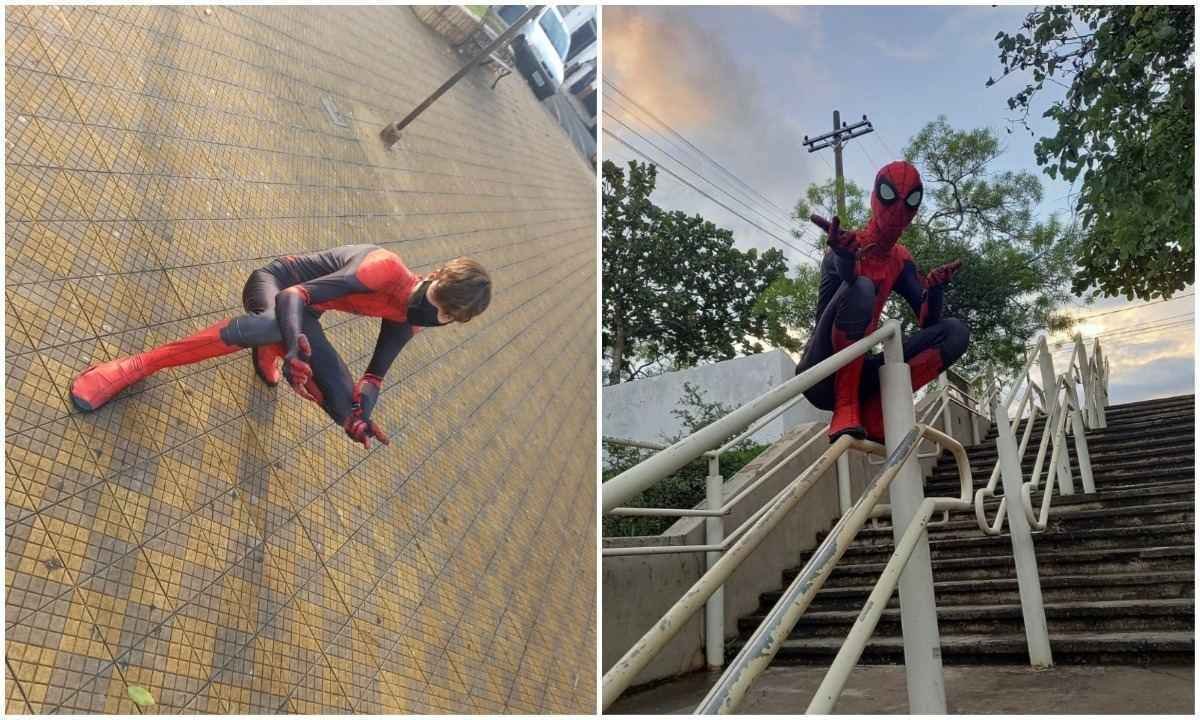 Garoto se transforma em Homem-Aranha na folga e conquista cidade mineira - Gabriel Carle/Arquivo pessoal