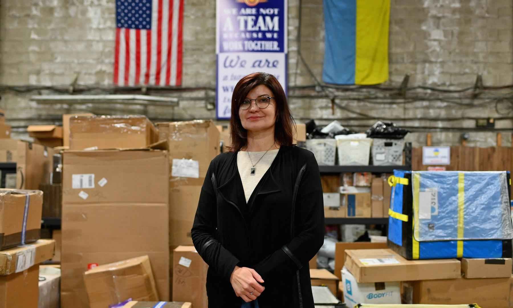 Perto de Nova York, um armazém serve de base para enviar ajuda à Ucrânia - ANGELA WEISS / AFP

