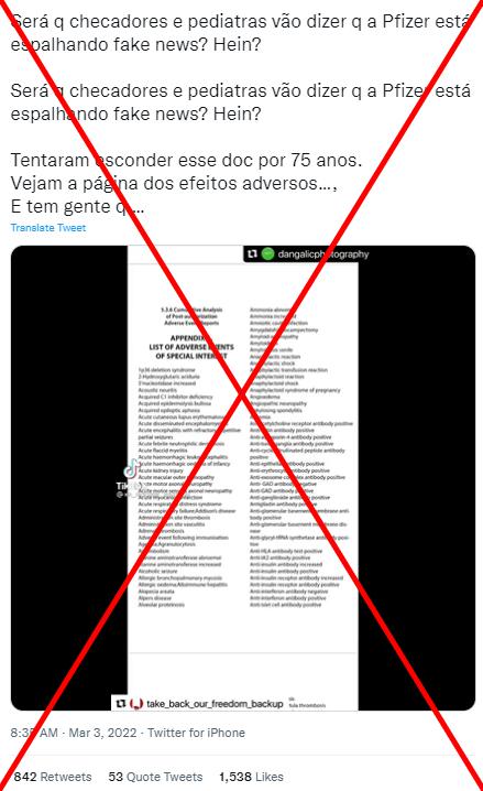 COVID: Relatório não lista centenas de efeitos colaterais da vacina Pfizer