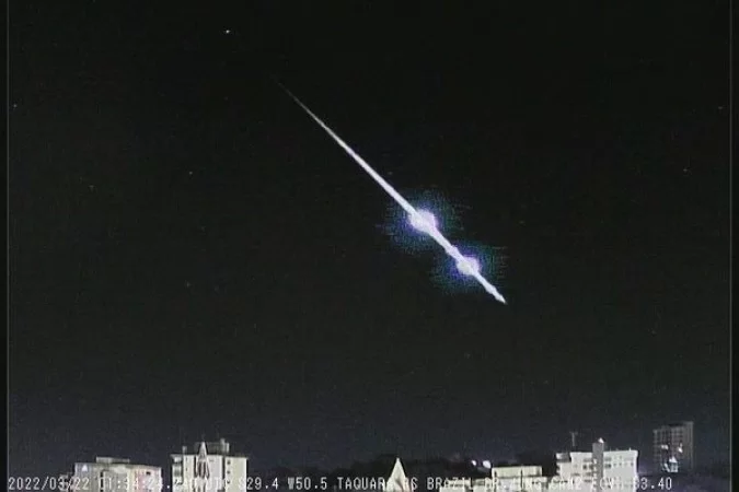 Meteoro explode duas vezes no céu do Rio Grande do Sul; veja o flagrante - Divulgação/Observatório Espacial Heller & Jung