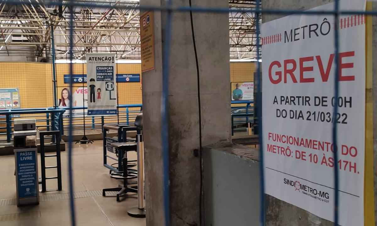 Terceiro dia de greve: metrô funciona até 17h desta quarta-feira em BH - Jair Amaral/EM/D.A Press