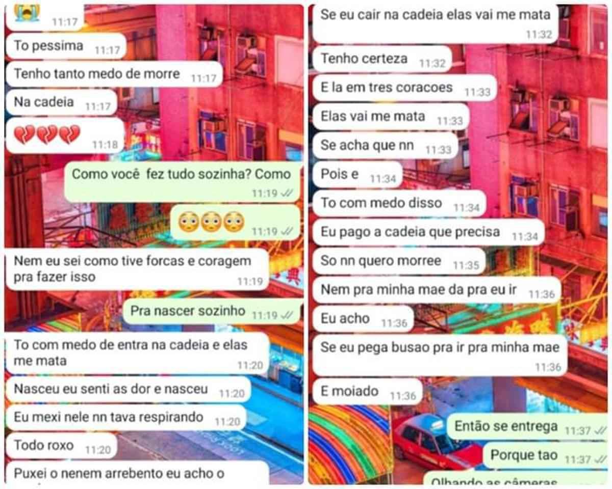Mãe de bebê jogado em córrego em Três Pontas diz temer ser morta na cadeia - Redes Sociais