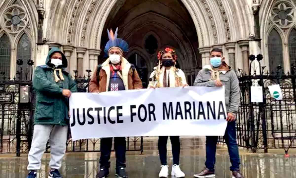 Krenaks protestam no Reino Unido por Mariana - Mateus Parreiras/EM/D.a press