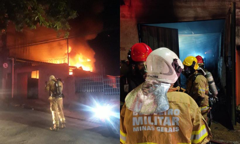 Incêndio em residência mobiliza bombeiros neste sábado (9/4) em BH - Divulgação/CBMMG